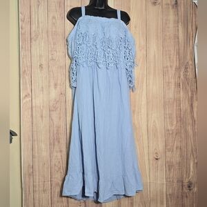 Bloomchic Elegant Blue Lace Dress Off Shoulder Dress Size 18-20 NWT